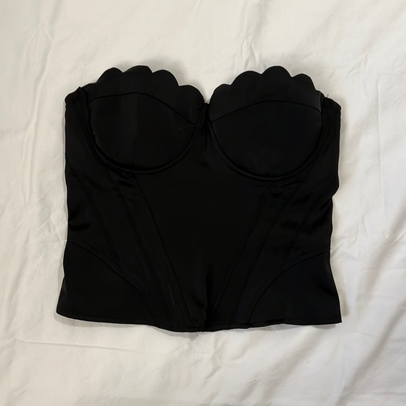 ISAWITFIRST BLACK BUSTIER TOP - Picture 1 of 5